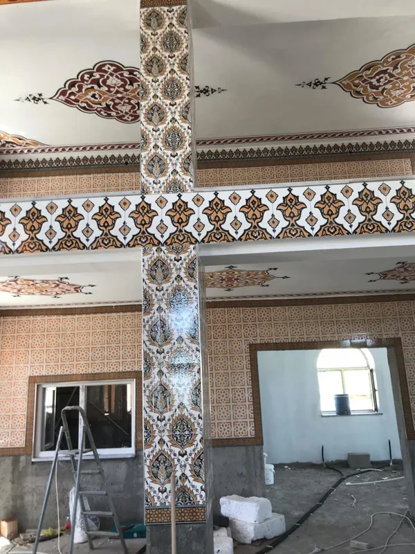 Cami İçi Çini Çalışması Sütun ve Balkon 01